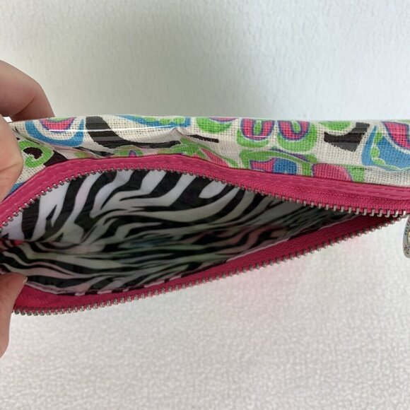 Mud Pie Waterproof Zip Case Pouch Makeup Bag Pink Green Blue Paisley 7” x 8” - Picture 4 of 6